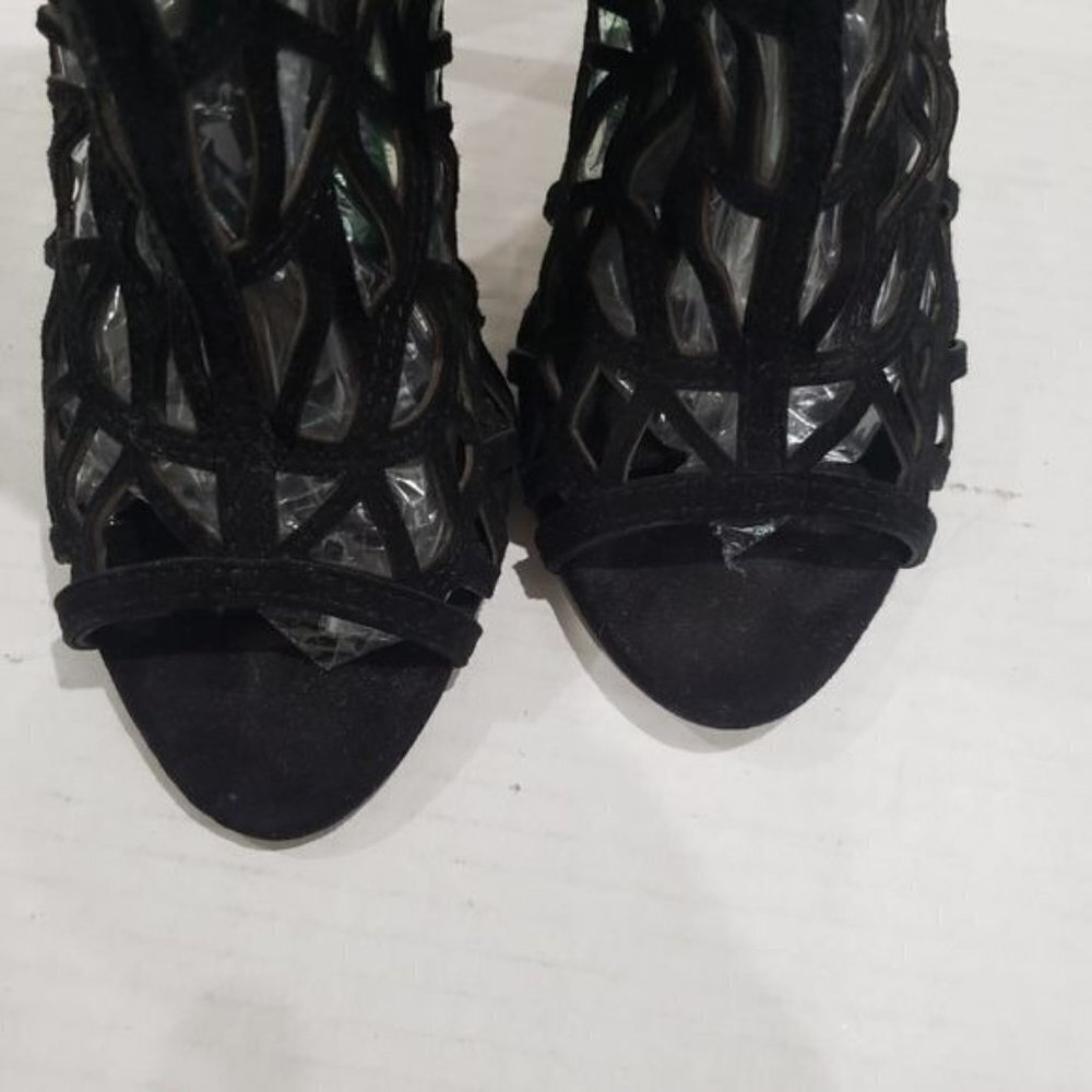 Zara Basic Collection Laser Cut Heeled Sandals Si… - image 8